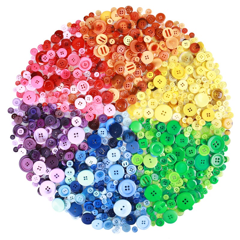 Greentime 1400-1500pcs Resin Buttons Sewing Button Assorted Sizes for Christmas Party Decorations Sewing DIY Manual Button Painting DIY Handmade Ornament Buttons Easter Egg Fillers Decorative - Image 1